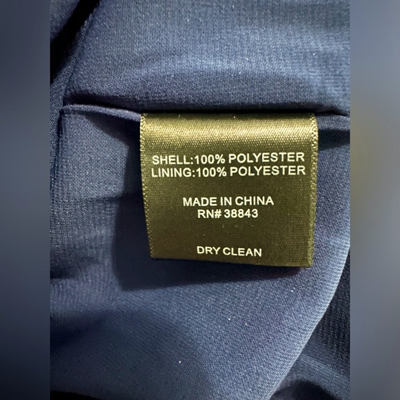 Sam Edleman V-Neck Navy Chiffon Shift Dress w 1/2 Tiered Pleated Sleeves - Picture 10 of 10